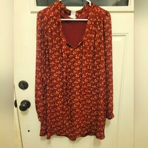 Sienna Sky Burgundy Flowy Dress